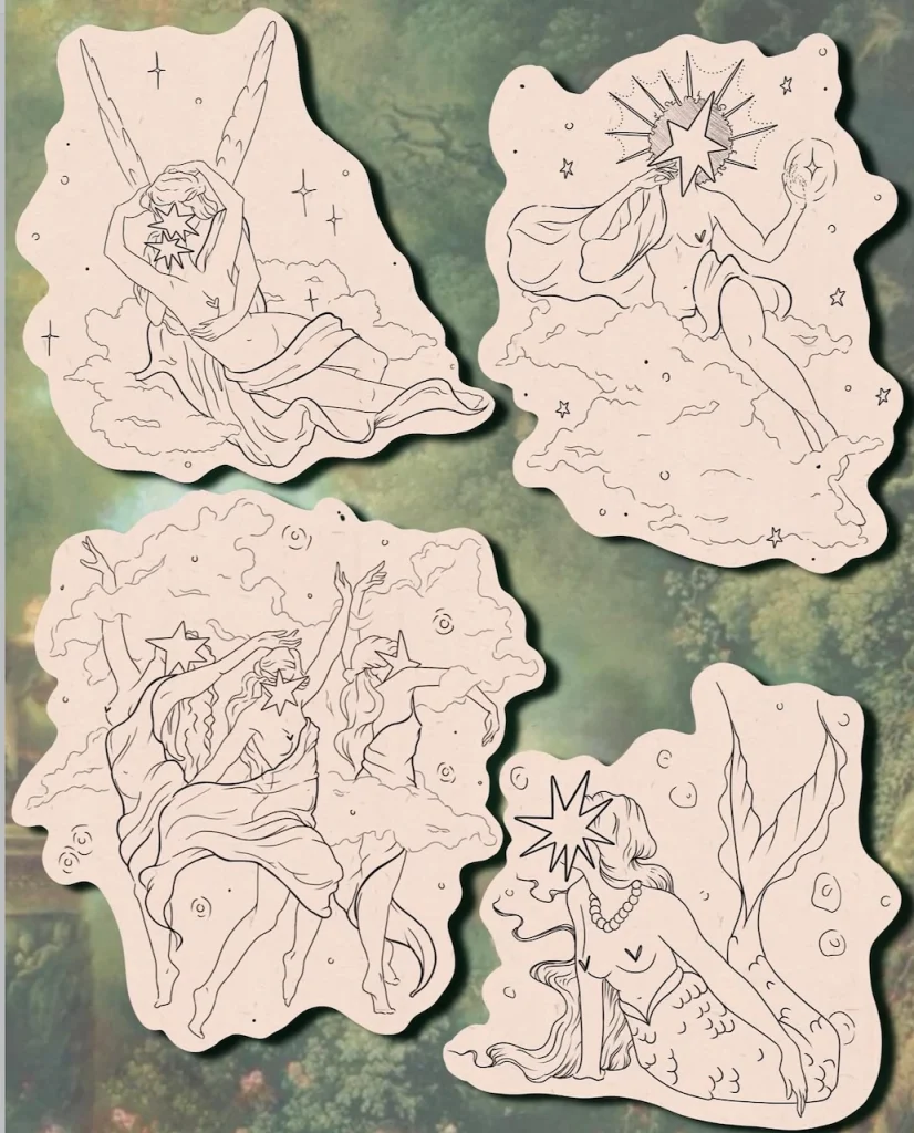 Ethereal-divine-feminine-ladies-tattoo-flash