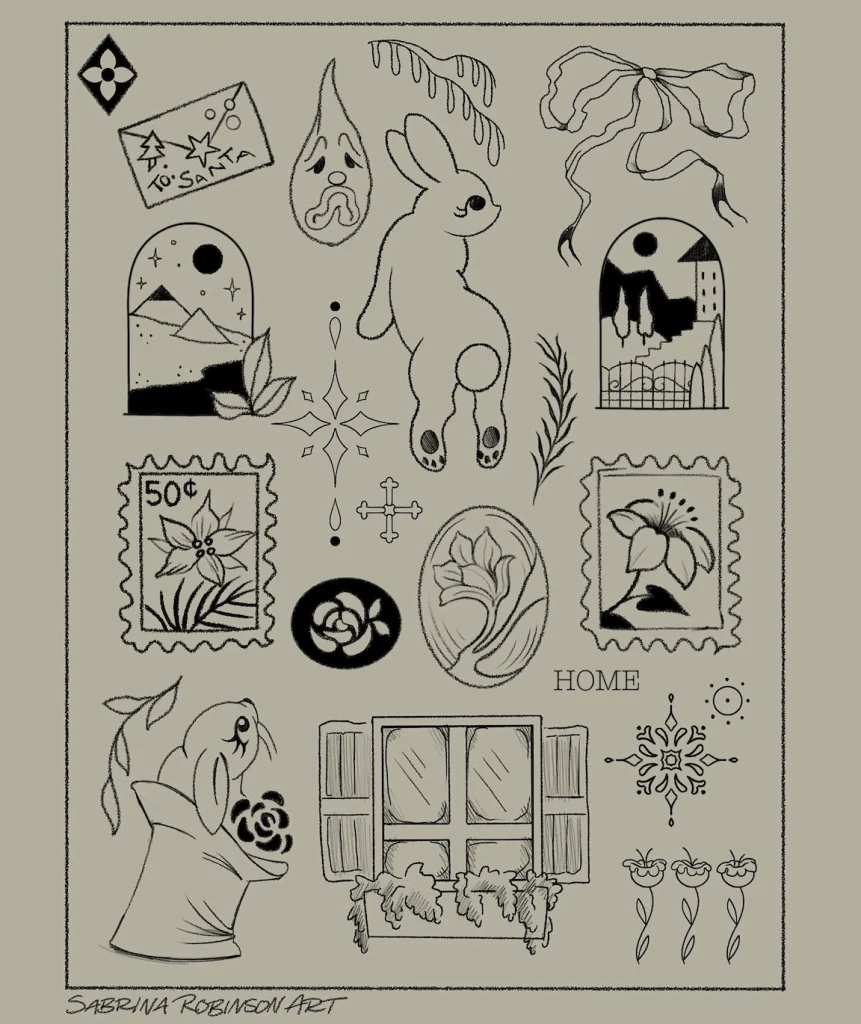 Minimalism-illustrative-black-grey-ornamental-