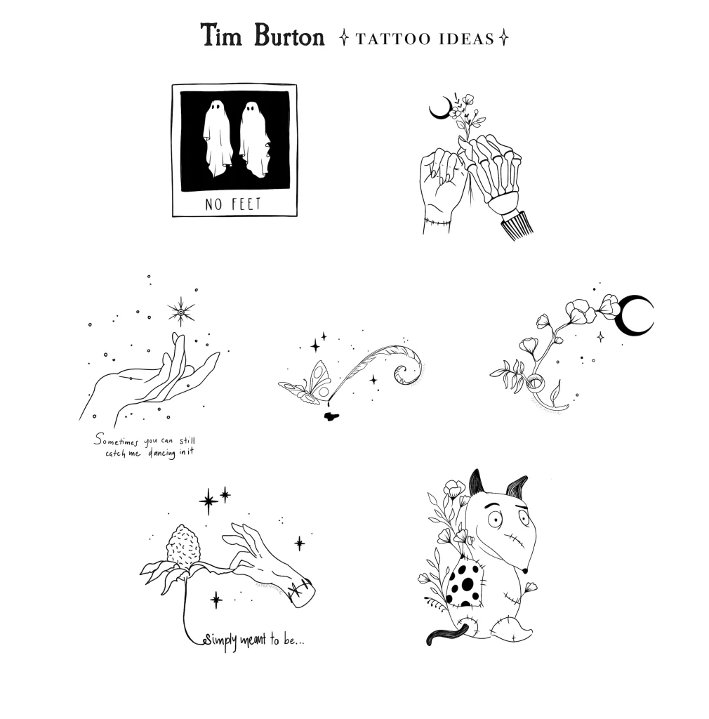 Tim-Burton-Beetlejuice-corpse-bride-nightmare-before-Christmas-frankenweanie-Edward-scissorhand-tattoo-flash