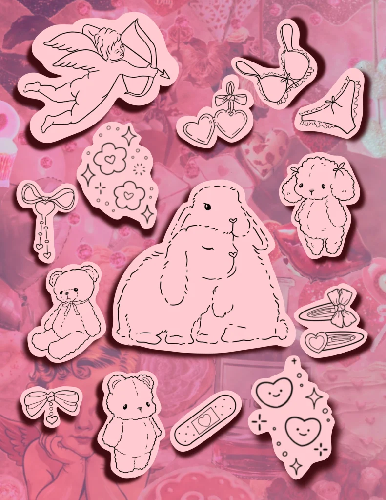 Valentine-cutesy-bunny-hearts