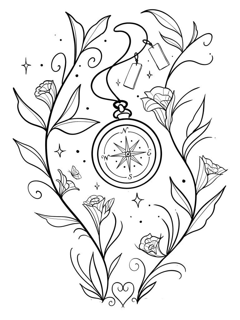 compass-floral-forearm-illustrative